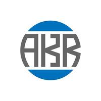 diseño de logotipo de letra akr sobre fondo blanco. concepto de logotipo de círculo de iniciales creativas akr. diseño de letras akr. vector