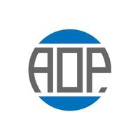 diseño de logotipo de letra aop sobre fondo blanco. concepto de logotipo de círculo de iniciales creativas aop. diseño de letras aop. vector