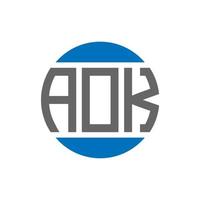 diseño de logotipo de letra aok sobre fondo blanco. concepto de logotipo de círculo de iniciales creativas aok. aok diseño de letras. vector