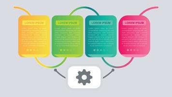 concepto de plantilla de infografía de vector de negocio de color con 4 opciones