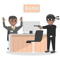 robber african robbing bank design character on white background vector