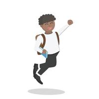 student african jumping excited design character on white background vector