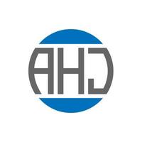 AHJ letter logo design on white background. AHJ creative initials circle logo concept. AHJ letter design. vector