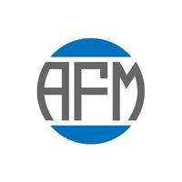 AFM letter logo design on white background. AFM creative initials circle logo concept. AFM letter design. vector