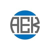 diseño de logotipo de letra aek sobre fondo blanco. concepto de logotipo de círculo de iniciales creativas aek. diseño de letras aek. vector