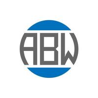 diseño de logotipo de letra abw sobre fondo blanco. concepto de logotipo de círculo de iniciales creativas abw. diseño de letras abw. vector