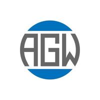 diseño de logotipo de letra agw sobre fondo blanco. concepto de logotipo de círculo de iniciales creativas agw. diseño de letras agw. vector