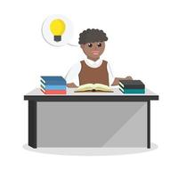 student african got idea while reading a book design character on white background vector