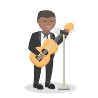 solo singer african appear on stage design character on white background vector