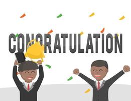 carácter de felicitaciones africanas de negocios sobre fondo blanco vector