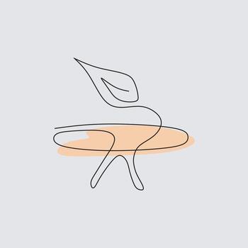 Single continuous line drawing abstract design vector