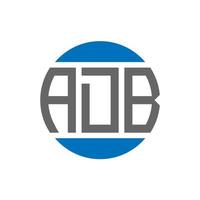 diseño de logotipo de letra adb sobre fondo blanco. concepto de logotipo de círculo de iniciales creativas de adb. diseño de letras adb. vector