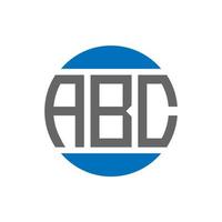 diseño de logotipo de letra abc sobre fondo blanco. concepto de logotipo de círculo de iniciales creativas abc. diseño de letras abc. vector