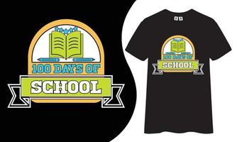 100 días de escuela lindo diseño de camiseta. vector