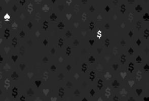 Dark black vector template with poker symbols.