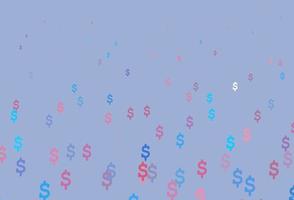 Light Blue, Red vector cover with Dollar signs.