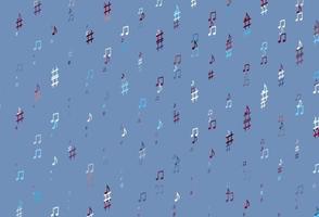 Light Blue, Red vector backdrop with music notes.