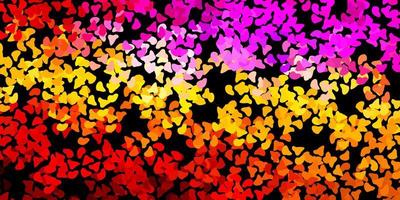 Dark multicolor vector texture with memphis shapes.