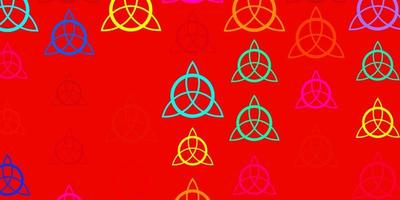 Light Multicolor vector background with occult symbols.