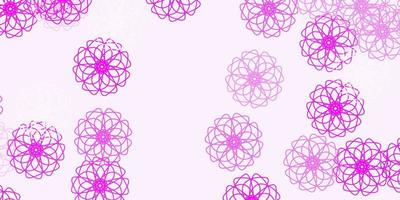 textura de doodle de vector rosa claro con flores.