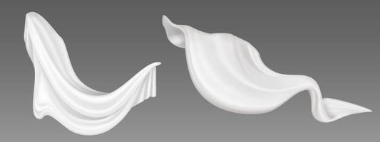 White fly fabric, flying cloth, flowing material vector