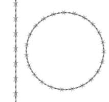 Circle frame and border from steel barbwire vector