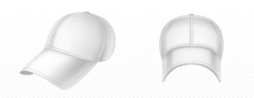 maqueta de vector de gorra de béisbol blanca en blanco