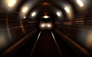 tren subterráneo en la locomotora de la vista frontal del túnel del metro vector