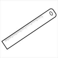 Vector, Image of iron ruler, Black and white color, with transparent background vector