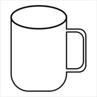 vector, imagen de taza, color blanco y negro, con fondo transparente vector