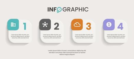 Pastel Rounded Square Business Infographic vector