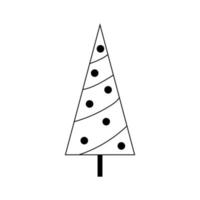 Black decorated Christmas tree. Vector. Vector illustration.