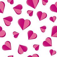 Seamless pattern of pink hearts on a white background vector