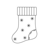 Outline of a Christmas sock on a white background vector