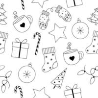 Christmas seamless pattern on white background vector