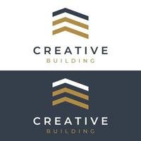 Logo design of modern and elegant luxury apartment buildings, houses, hotels and buildings isolated background.Logo for business,architecture, construction and building. vector