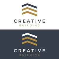 Logo design of modern and elegant luxury apartment buildings, houses, hotels and buildings isolated background.Logo for business,architecture, construction and building. vector