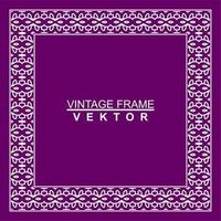 Vintage ornamental vector frame. Vector illustration template for design