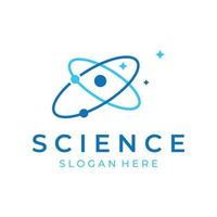 Modern science particle or molecule element logo design. Logo for science,atom,biology,technology,physics,lab. vector