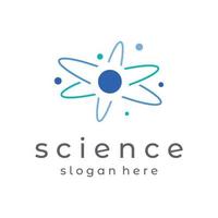 Modern science particle or molecule element logo design. Logo for science,atom,biology,technology,physics,lab. vector