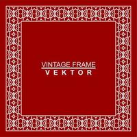 Vintage ornamental vector frame. Vector illustration template for design