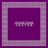 Vintage ornamental vector frame. Vector illustration template for design