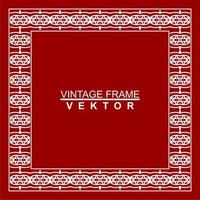 Vintage ornamental vector frame. Vector illustration template for design