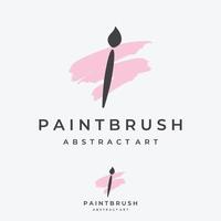 diseño creativo de plantilla de logotipo de pintura de casa y pincel abstracto. con signo de pincel y pinceladas modernas en colores coloridos. logotipo para empresa, empresa de pintura y taller de pintura. vector