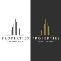 Logo design of modern and elegant luxury apartment buildings, houses, hotels and buildings isolated background.Logo for business,architecture, construction and building. vector