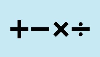 Mathematics Plus, Minus, Multiply, Divide Symbol vector