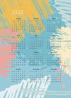 Calendar vector template for year 2023