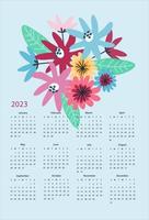 plantilla de vector de calendario para el año 2023