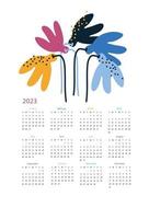 plantilla de vector de calendario para el año 2023