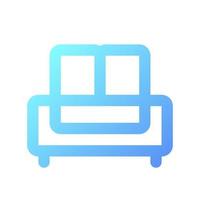 icono de interfaz de usuario lineal de degradado perfecto de píxeles de sofá. mueble cómodo. cama matrimonial. símbolo de interfaz de usuario de color de línea. pictograma de estilo moderno. ilustración de contorno aislado vectorial vector